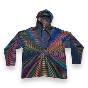 Jeremy Scott Spiral Illusion Psychedelic LSD Trippy Hoodie Rainbow Size 8